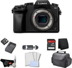 Panasonic Lumix DMC-G7 Mirrorless Micro Four Thirds Digital Camera (Body Only) Bundle with 32GB Memory Card + Replacemen