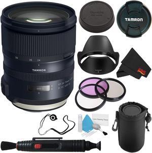 6Ave Tamron SP 24-70mm f/2.8 Di VC USD G2 Lens Canon EF (International Model) + 82mm 3 Piece Filter Kit + Deluxe Lens Po