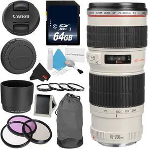 Canon EF 70-200mm f/4L USM Telephoto Zoom Lens Bundle for Canon SLR Digital Cameras Intl Model - Pro