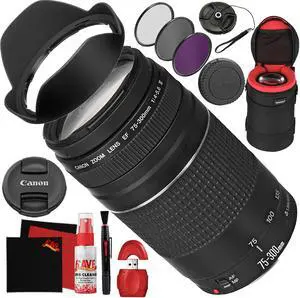 Canon Canon EF 75-300mm f/4-5.6 III Lens with Essential Accessory Kit