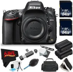 Nikon D610 DSLR Camera (Body Only) + 64GB SDXC Class 10 Memory Card + Carrying Case + EN-EL15 Replacement Li-on Battery + Multi Purpose USB card Reader + High Quality Dust Blower (International Model)