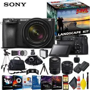 Sony Alpha a6500 Mirrorless Digital Camera with 18-135mm Lens - Landscape Adventure Kit