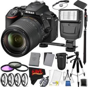 Nikon D5600 DSLR Camera with 18-140mm Lens International Version (No Warranty) + Tripod and Flash Bundle