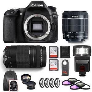 Canon EOS 80D DSLR Camera (Body Only) with Canon EF-S 75-300mm Lens Combo Kit International Model