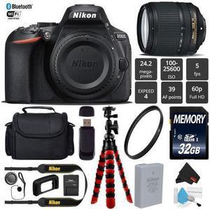 Nikon D5600 DSLR Wi-FI NFC 24.2MP DX CMOS Camera AF-S 18-140mm VR Lens + UV Protection Lens Filter + Camera Case - (Intl Model)