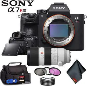 Sony Alpha a7R III Mirrorless Digital Camera (Body Only) + 70-200mm Lens + Filter Kit + Memory Card Kit + Carrying Case