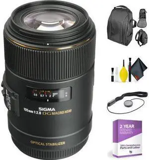 105mm f/2.8 EX DG OS HSM Macro Lens for Canon EOS Cameras + Deluxe Lens Cleaning Kit (International Model)