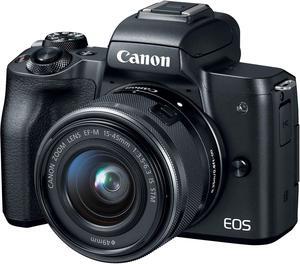 Canon EOS M50 Mirrorless Digital Camera with 15-45mm Lens (Black)
