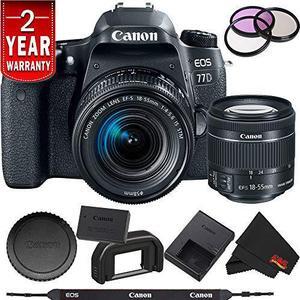 Canon EOS 77D DSLR Digital Camera 18-55mm Lens International Model Bundle
