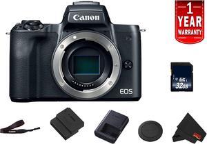 Canon EOS M50 Mirrorless Digital Camera International Model (Black) Body Starter Bundle