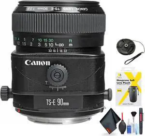 Canon TS-E 90mm f/2.8 Tilt-Shift Lens for Canon EF Mount + Accessories (International Model with 2 Year Warranty)