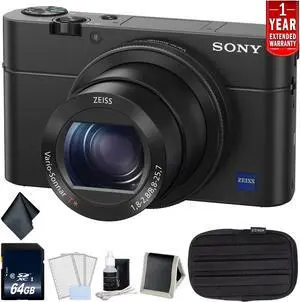 Sony Cyber-Shot IV Digital Camera - Bundle with 64GB Memory Card + Carrying Case + More (Intl Model)