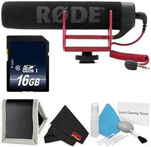 Rode VideoMic GO VIDEOMIC-GO + 16GB Memory Card + Deluxe Cleaning Kit + Microfiber Cloth- Bundle