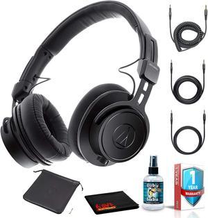 Audio-Technica ATH-M60X On-Ear Dynamic Studio Monitor Headphones with Pouch, Cleaning Kit, and 1-Year Extended Warranty