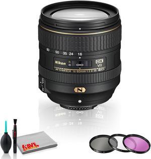 Nikon AF-S DX NIKKOR 16-80mm f/2.8-4E ED VR Lens with Cleaning Kit and Filter Kit (Renewed)