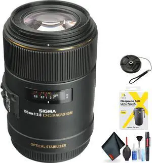 Sigma 105mm f/2.8 EX DG OS HSM Macro Lens for Canon EOS Cameras for Canon EF Mount + Accessories (International Model wi