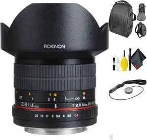 ROKINON 14 2.8 Lens for Olympus + Deluxe Lens Cleaning Kit Bundle