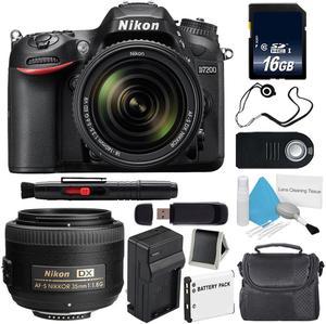 Nikon D7200 DSLR Camera with 18-140mm Lens (International Model)  + Nikon AF-S DX NIKKOR 35mm f/1.8G Lens+ SD Card USB Reader Bundle