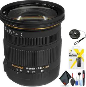 Sigma 17-50mm f/2.8 EX DC OS HSM Zoom Lens for Canon DSLRs with APS-C Sensors for Canon EF Mount + Accessories (Internat