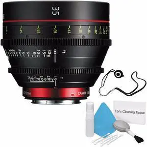 Canon CN-E 35mm T1.5 L F Cine Prime Lens EF Mount (International Model ) + Deluxe Cleaning Kit + Lens Cap Keeper 6AVE Bundle 2