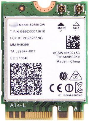 Wifi Card Wireless-AC 8265 802.11ac, Dual Band, 2x2 MU-MIMO Wi-Fi + Bluetooth* 4.2 867Mbps NGFF M.2 MU-MIMO Wireless Card Not for IBM/Lenovo/Thinkpad and HP Laptops