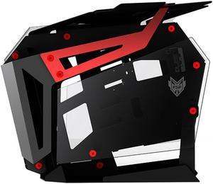 FSP Gaming / Streaming Case EATX / ATX / Mini- ITX, Dual-System, Open Frame PC Computer with 2 Tempered Glass Panels, Aluminum Case, & ARGB Center Light Bar (CMT710R)