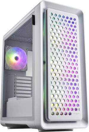 FSP CUT593 Mid Tower Computer Case, Dual Tempered Glass Side Panel,  (CUT593P, White)