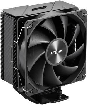 FSP NP5 Black CPU Cooler,120mm Quiet Fan,4 Copper Heat Pipes Compitable with Latest CPU LGA 1851/1700 / 1200 and AM4 / AM5 with 3 Years Warranty (NP5-Black)