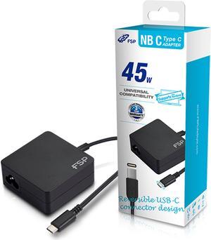 FSP USB-C PD Power Delivery 45W Laptop Adapter for Macbook (Pro), HP, DELL, LENOVO, Type C USB Fast Charger for Samsung Galaxy, Google Pixel, Nintendo Switch and More (NB C 45W)