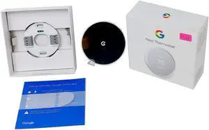 Google Nest GA01334-US Programmable Smart Wi-Fi Thermostat for Home - Snow - Like New