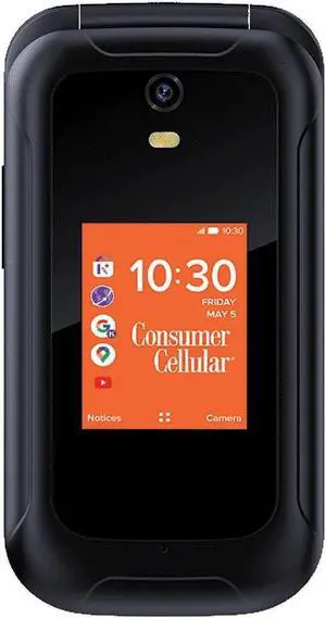 Consumer Cellular Iris 4G LTE 8GB 3.2 in 1GB RAM Flip Phone - Black
