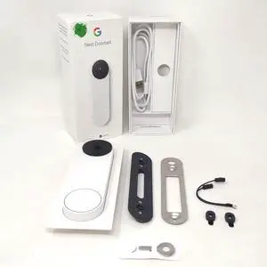 Google Nest Video doorbell GA01318-US Wireless Battery - Snow - Like new