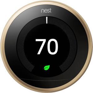 Google Nest T3032US Learning Thermostat 3rd Gen Smart Thermostat - Brushed Brass