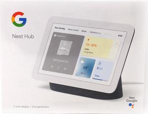 Google Nest Hub GA01892-US 2nd Generation 7" Smart Display W/ Google Assistant - Charcoal