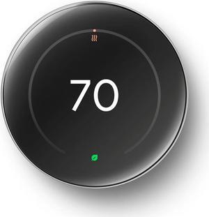 Google Nest Learning Thermostat GA05551-US (4th Gen) with Temperature Sensor (2nd Gen) - Polished Silver