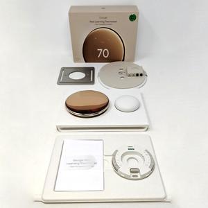 Google Nest Learning Thermostat GA05171-US (4th Gen) with Temperature Sensor (2nd Gen) - Polished Silver - Open Box