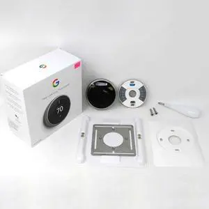Google Nest 3rd Gen T3007ES Stainless Steel Learning Thermostat Mint