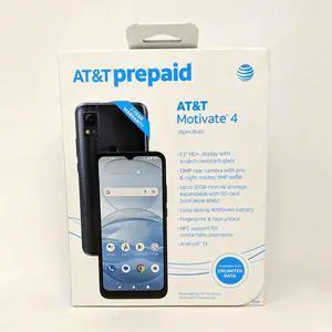 AT&T Motivate 4 32GB 6.5 inch 3 GB RAM Prepaid Smartphone - Blue