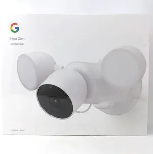 Google Nest Cam with Floodlight Camera & Night Vision GA02411-US - Snow - New