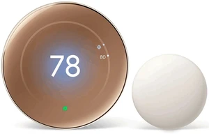 Google Nest Learning Thermostat GA05171-US (4th Gen)Temperature Sensor(2nd Gen) - Polished Gold - Good Google Nest Learning Thermostat GA05171-US (4th Gen)Temperature Sensor(2nd Gen) - Polished Gold - Good