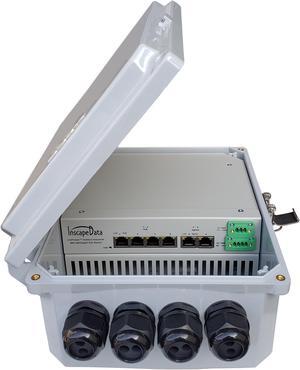 LinkPower LPS940R-300-T1 Outdoor IP68 Contractor-Grade 6-Port Gigabit Unmanaged 802.3at/af PoE Switch with 2 Gigabit RJ45 Uplink Ports, 300W Total PoE Output