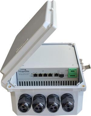 LinkPower LPS940RF-300-T1 Outdoor IP68 Contractor-Grade 6-Port Gigabit Unmanaged 802.3at/af PoE Switch with 1 RJ45 & 1 SFP 1.25Gb Uplink Ports, 300W Total PoE Output