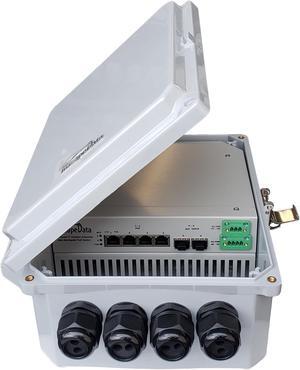 LinkPower LPS940F-300-T1 Outdoor IP68 Contractor-Grade 6-Port Gigabit Unmanaged 802.3at/af PoE Switch with 2 SFP 1.25Gb Uplink Ports, 300W Total PoE Output