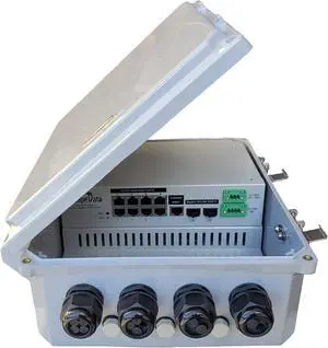 LinkPower LPS3802ATM-T1 Outdoor IP68 Contractor-Grade 10-Port Managed Gigabit with 2 SFP Fiber Optical Gigabit Uplink Ports, 3-Year Warranty