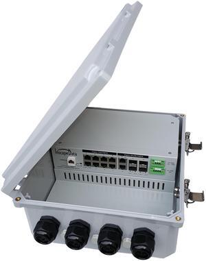 LinkPower LPS3800ATM-T1 Outdoor IP68 Contractor-Grade 14-Port Managed Gigabit PoE Switch with 2 RJ45 & 4 SFP Fiber Optic Gigabit Uplink Ports