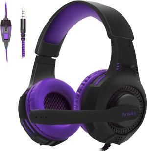 SUIUBUY Gamer Wired Lightweight Headset with Microphone for Ps5 7.1 Stereo  Bass Surround Sound audifonos Gamer Headset with Microphone Purple 