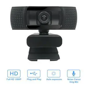 1080p HD Fixed Focus Webcam, USB Camera with Microphone Free Cover Slide, Mini Plug and Play Video Calling Computer Camera, Built-in Mic, Flexible Rotatable Clip(The Tripod not included) 1080p HD Fixed Focus Webcam, USB Camera with Microphone Free Cover Slide, Mini Plug and Play Video Calling Computer Camera, Built-in Mic, Flexible Rotatable Clip(The Tripod not included)