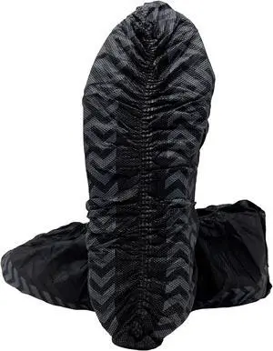 Innovative Haus 100 Pack Black Extra Large Disposable Boot & Shoe Covers. Indoor Use Durable Water Resistant Reusable Premium Booties with Non Slip Treads. Fits US Men's Size 14 & Women's 16 Shoe Size