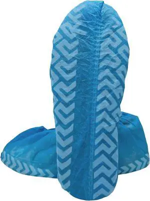 Innovative Haus Premium Thick Large Disposable Boot & Shoe Covers | Durable, Non-Slip,Treads, Water Resistant, Non-Toxic,100% Latex Free | Stronger than Competitor-40 grams | 100-Pack Blue |