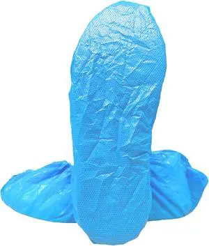 Innovative Haus Premium Thick Extra Large Waterproof Disposable Boot & Shoe Covers | Durable, Non-Slip, Textured Treads, Non-Toxic, 100% Latex Free | Stronger than Competitor-5 Mil |100-Pack Blue|